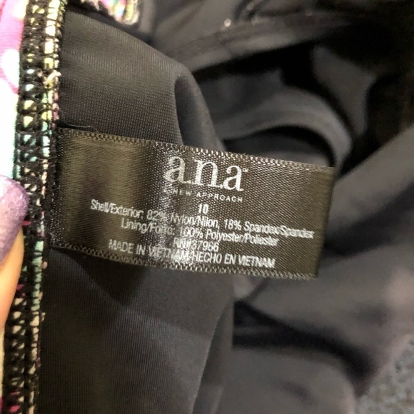 ANA A New Approach Black & Multi-Colored Floral Bikini Size 10 - Picture 13 of 13